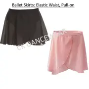 Girls kids Dance Exam Ballet skirt Pull-On Chiffon Wrap Ballet Skirt Dancewear