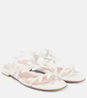 [Gianvito Rossi] Gianvito Rossi Flavia leather slides AU 7 white