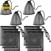 10 Pcs Mesh Drawstring Bag, 5.9X7.9In Black Organza Bag Small Nylon Net Bags Lit