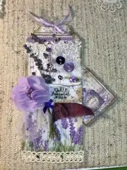 Junk journal, Lavender, Book plate, Distressed, New