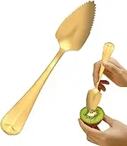 Grapefruit Spoons Serrated Stainless - Long Handle Dessert Spoons Serrated,Silverware Kitchen Tool, Fashionable Utensil, Kitchen Gadget for Kiwi, Dessert, Citrus Fruit