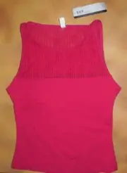 NWT Bloch Dance Raspberry Top Sheer Stripes Front & Back Lined Sm Adult Z342057