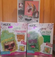 Lot x3 NIBCrafts: ALEX Knot-A-Cactus & Knot-A-Pineapple, &Yuga Unicorn Dream LED