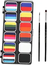 Face Painting Supplies 12 Colors Palette Kit Non-toxic Paints Body Makeup Set for Boys and Girls Adults for Halloween
