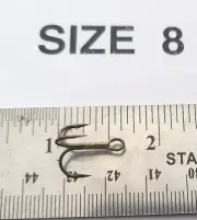 50 size 8 VMC Treble Hooks in BRONZE strong