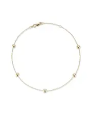 14K Italian Gold Button Station Anklet