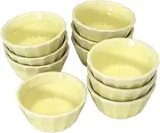 Mino Ware Japanese Style Cafe Series, Manyo, Small Bowl, Yellow, Set of 10