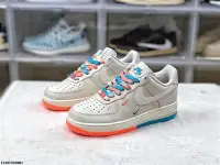 在飛比找Yahoo!奇摩拍賣優惠-NIKE AIR FORCE 1 低筒 白橙藍 多彩 雙勾 