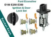 1999 Ford Econoline Ignition + (4) Door Lock with 2 Ford Logo Keys (for: Ford)