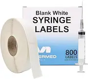 Blank Medical/Syringe Labels - Box of 800 Labels on Roll (1" core). 12mm x 40mm (Approx 0.5" x 1.5"). Latex-Free Permanent Adhesive. Printed in Australia by Specialist Medical Printer