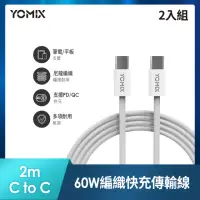 在飛比找momo購物網優惠-2入組【YOMIX 優迷】2M USB-C to USB-C