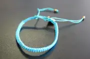 Handmade Adjustable Mexican String Knot Bracelet Blue #1000 One Size Fits Most