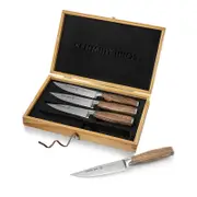 Schmidt Brothers Cutlery Zebra Wood 4-Pc. Jumbo Steak Knife Set