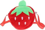 [Minkissy] 1Pc Strawberry Plush Bag Cute Fruit Shaped Pouch for Durable Casual Shoulder Bag for Daily Outings Vacations and Shopping present for Daughters and Young Friends Random Color
