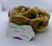 Hand Dyed Wool Roving Polwarth x Tencel Blend Shades of Browns