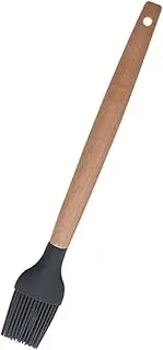 Silicone BBQ Oil Brush with Wood Handle Heat Resistant Basting Brush for Grilling Baking and Cooking Flexible Bristles for Precision Sauce Application Kitchen Utensil