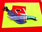 6.5" Folding CAMEL & 13" DAMASCUS Hunting Knives_ Knife Leather Sheath_Handmade