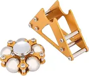 LIANGLIDE Aluminum Alloy Ferris Wheel Top Yellow Aluminum Alloy Top with Tripod, Stress Relief Hand Held Toy for Kids and Adults