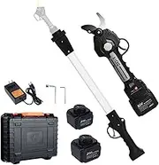 Electric Pruning Shears Professional Cordless Pruner with 81cm/59 Extension Pole, Portable Electric Branch Cutter for Gardening with 2 PCS Rechargeable Battery, 30mm/1.6" Cutting Diameter