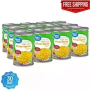 12 Cans Great Value No Salt Added Sweet Corn, Whole Kernel Corn, 15 Oz, Kosher