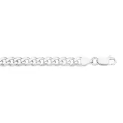 Silver 20cm Bevelled Curb Bracelet