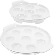 LIFKOME Mushroom Barbecue Dish French Escargot Plate Porcelain Snail Serving Trays for Special Occasions