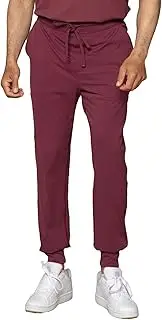 [Shabbella] Jogger Scrub Pant for Men - 2 Pockets, 1 Cargo Pocket, Drawstrings Waistband, Moisture-Wicking, Contemporary Fit