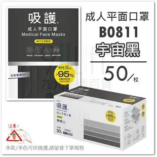 【九元生活百貨】吸護 醫用成人平面口罩/湖水綠50枚 MD雙鋼印 鼻梁壓條 醫用口罩 (未滅菌)