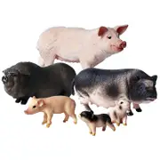 4/6Pcs Pig Figurine Simulation Livestock Wild Boar Model Miniature PVC Solid Craft Decoration Kids Educational Toy Farm Animal Statue Figurine