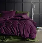 Solid Color Egyptian Cotton Duvet Cover Luxury Bedding Set High Thread Count Lon