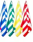 : 4 Pack 30"X60" Cabana Stripe Beach Towels, Blue