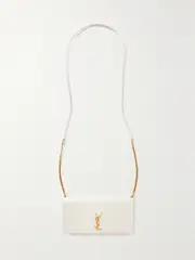 [SAINT LAURENT] SAINT LAURENT - Cassandre Strap Leather Phone Case - Off-white - One size One size Off-white