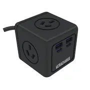 Ultracharge Power Cube 3-Socket/4-USB Port Plug AU/NZ Adapter Outlet Black