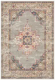 Babylon in Grey and Multi Coloured Rug