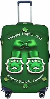 [CADREWY] Happy St. Patrick's Day Print Travel Suitcase Cover Luggage Protector with Elastic Anti Scratch for Carry On, Black, Medium