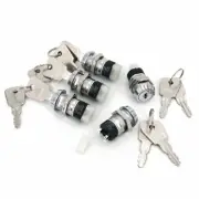 5PCS Metal 4 Pins ON-OFF 2 Position DPST Electronic Lock Key Switch