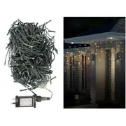 300 Warm White LED Icicle Lights 5.9m