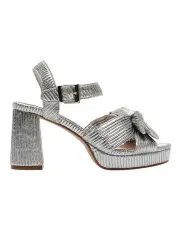 [PINK INC] Sherbet Sandals in Silver Pleat