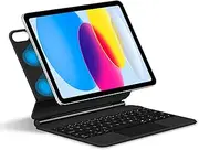 Keyboard Case for iPad (A16) 11th/10th Generation 2022/2025, Magnetic Floating Cantilever Stand, Ultra-Slim Protective Case with Backlit Keyboard, Multi-Touch Trackpad,Black