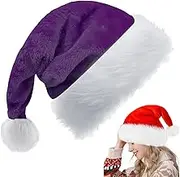 Santa Hat Christmas Hats for Kids,Adults,Thickened Classic Xmas Hat Plush Santa Claus Hat,Unisex Velvet Father Christmas Hats Costume,Christmas Party Hats for Xmas Holiday New Year Festive Party Gifts