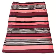 Ann Taylor LOFT Womens Pencil Skirt Size M Striped Pull On Stretch NWT