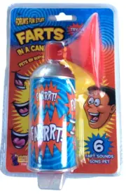 FARTS IN A CAN Button Whoopee Noise Maker Gas Joke Prank 6 Sounds Horn Machine