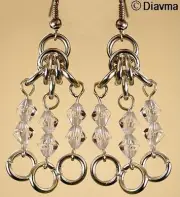 Handcrafted - beaded Original chainmaille EARRINGS (Ch1)