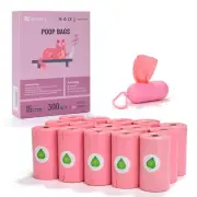 Biodegradable Pink Dog Poo Bags Lavender scent with Dispenser - 300 Large Poo...