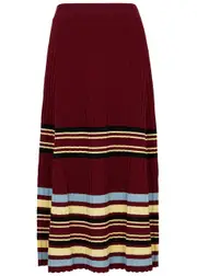Wales Bonner Wander Striped Stretch-knit Midi Skirt - Red - M (UK 12 / M) M (UK 12 / M)