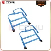 Set of 2 Tow Dolly Straps Basket Strap w/ Flat Hook Heavy Duty Blue Car Tire