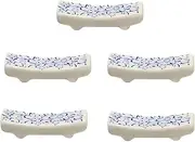 Ceramic Chopsticks Holder Porcelain Chopstick Rest Fork Stand Holder Set of 5 Blue and White (Blue and White Porcelain)