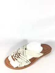 Dolce Vita Jacey Women's Size 9.5 M White Multi Leather Flip Flop Sandals.