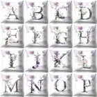 Flower Letter Pillow Case Plant Tree Around Alphabet Cushion Cover Pillowcases