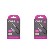 2PK Core Essentials 3.5mm Jack to Type-C Audio Adaptor Stereo Converter Black